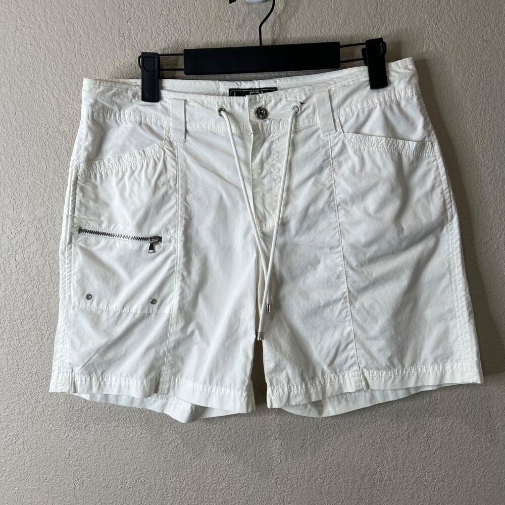 Lauren Ralph Lauren Womens White Drawstring Shorts With Zipper Pocket Size‎ 2